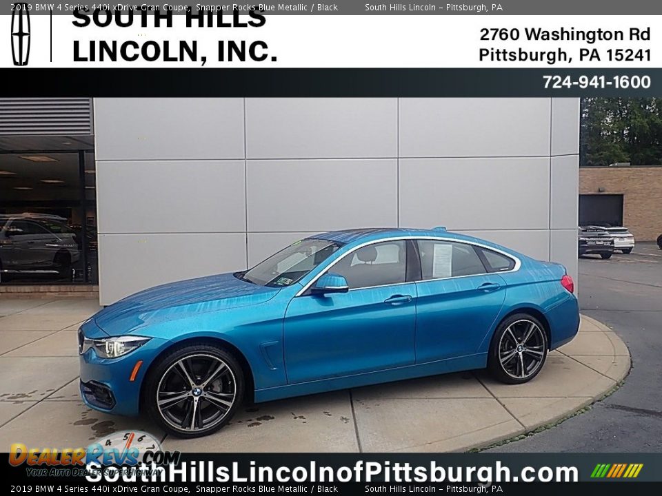 2019 BMW 4 Series 440i xDrive Gran Coupe Snapper Rocks Blue Metallic / Black Photo #1