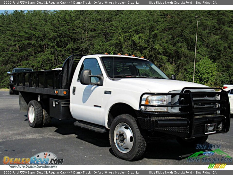 Oxford White 2000 Ford F550 Super Duty XL Regular Cab 4x4 Dump Truck Photo #7