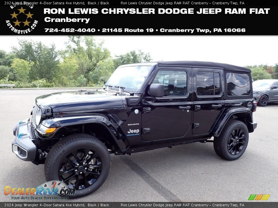 2024 Jeep Wrangler 4-Door Sahara 4xe Hybrid Black / Black Photo #1