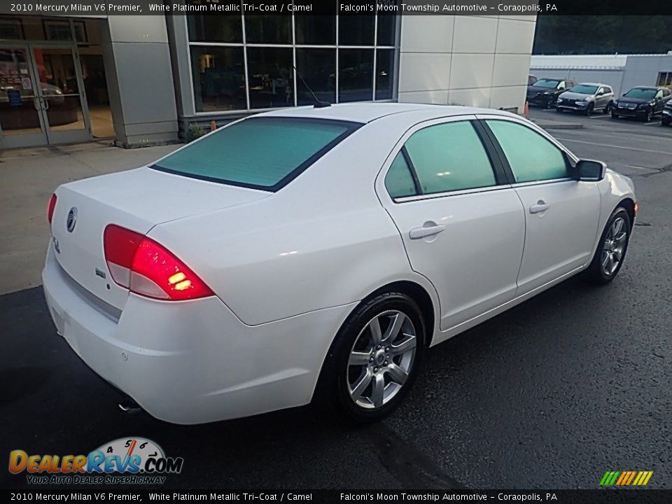 2010 Mercury Milan V6 Premier White Platinum Metallic Tri-Coat / Camel Photo #2