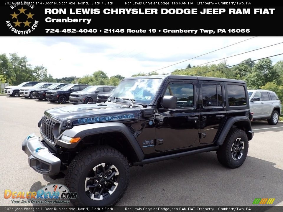 2024 Jeep Wrangler 4-Door Rubicon 4xe Hybrid Black / Black Photo #1