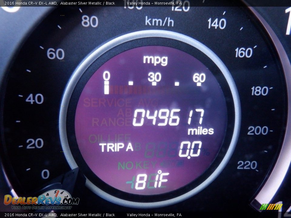 2016 Honda CR-V EX-L AWD Alabaster Silver Metallic / Black Photo #29