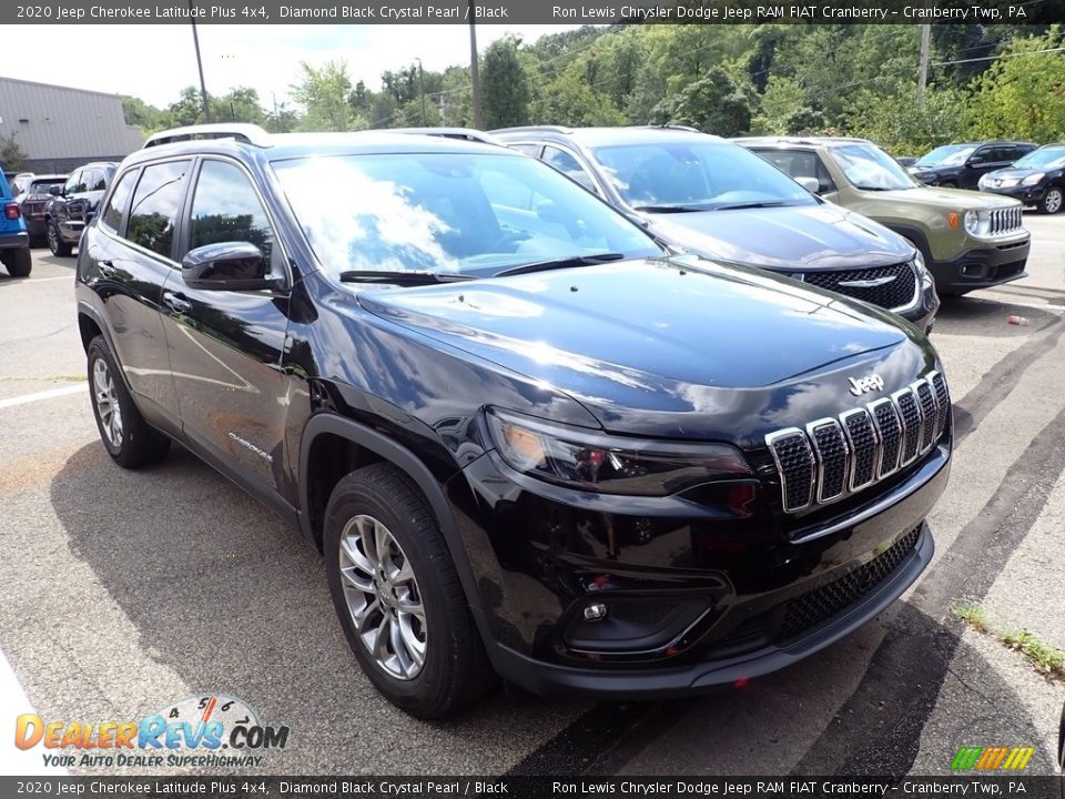 2020 Jeep Cherokee Latitude Plus 4x4 Diamond Black Crystal Pearl / Black Photo #2