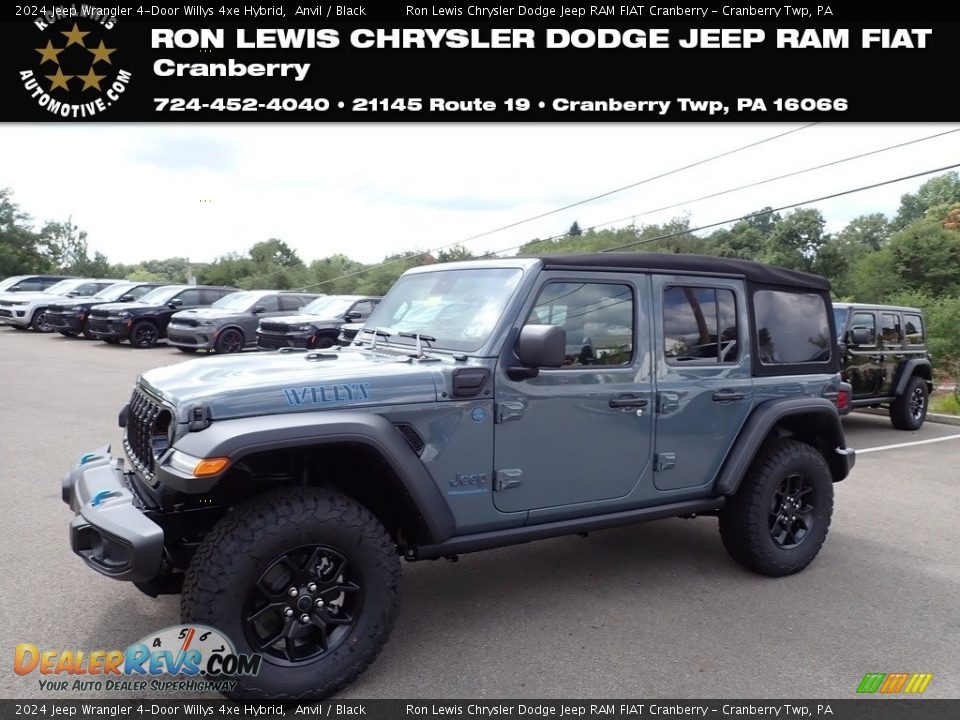 2024 Jeep Wrangler 4-Door Willys 4xe Hybrid Anvil / Black Photo #1