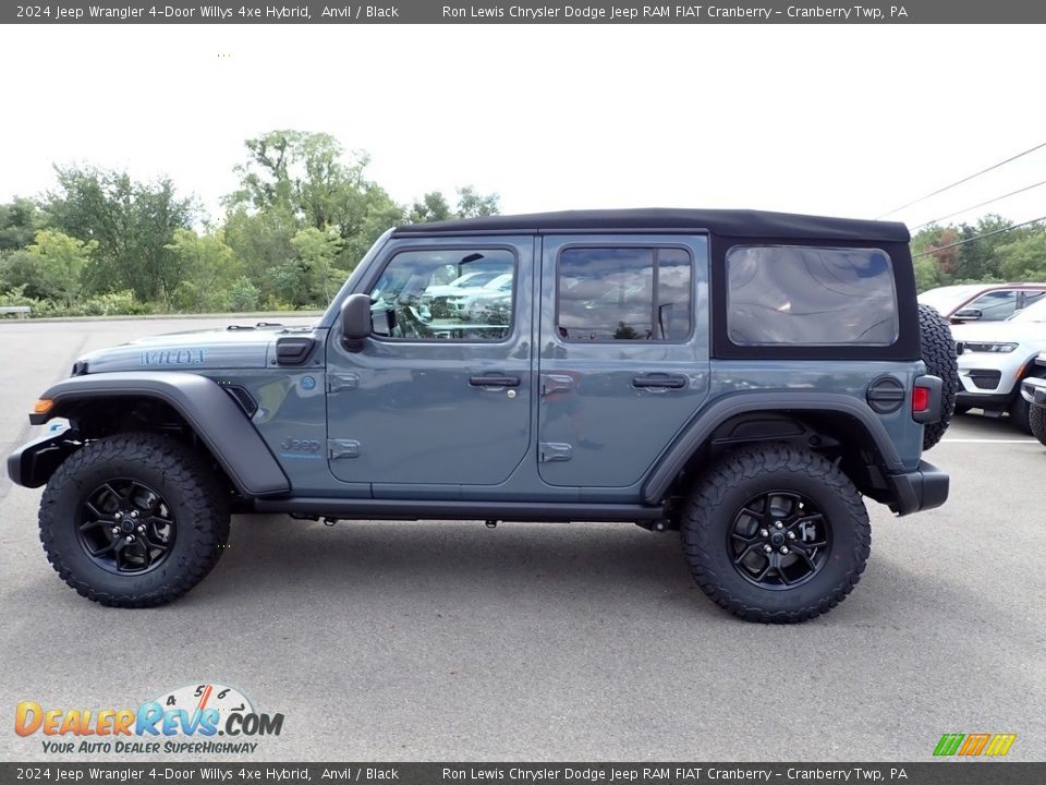 2024 Jeep Wrangler 4-Door Willys 4xe Hybrid Anvil / Black Photo #2