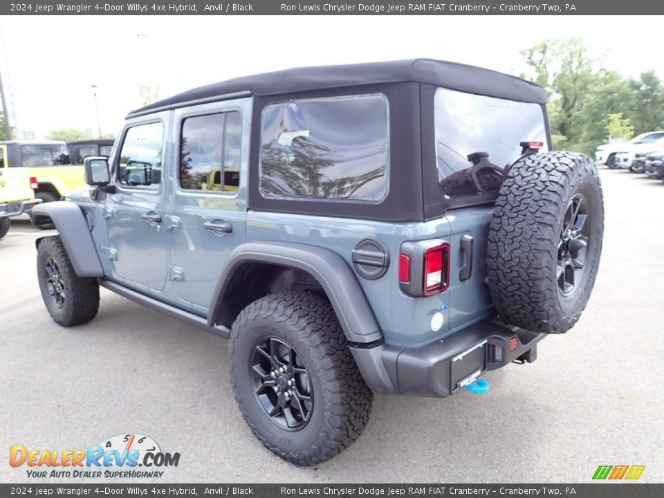 2024 Jeep Wrangler 4-Door Willys 4xe Hybrid Anvil / Black Photo #3