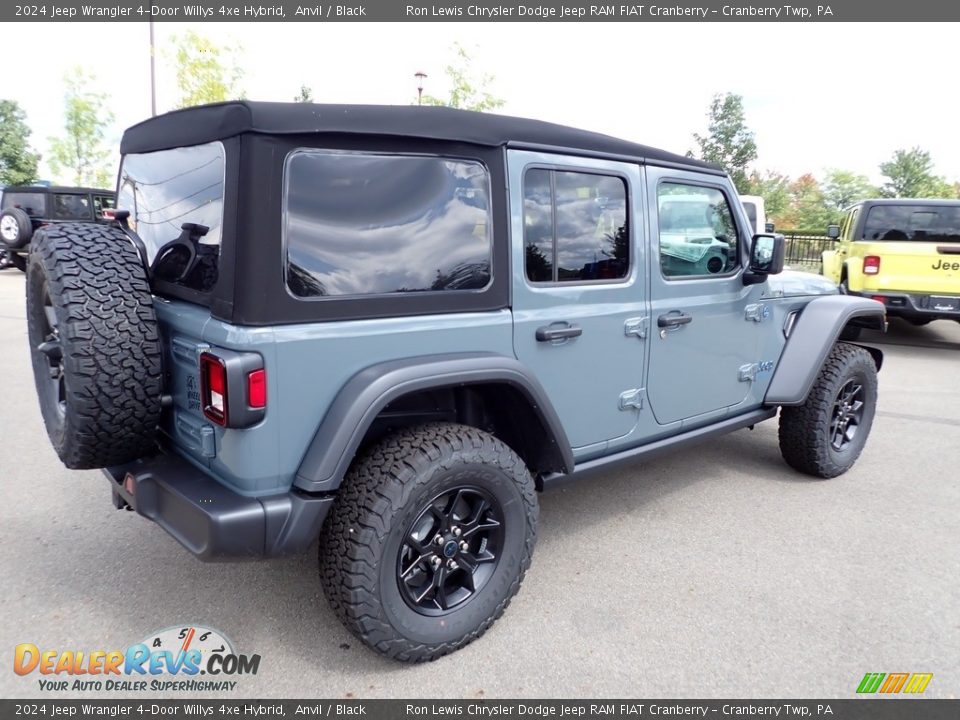 2024 Jeep Wrangler 4-Door Willys 4xe Hybrid Anvil / Black Photo #5