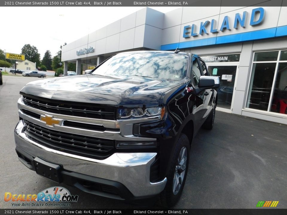 2021 Chevrolet Silverado 1500 LT Crew Cab 4x4 Black / Jet Black Photo #2