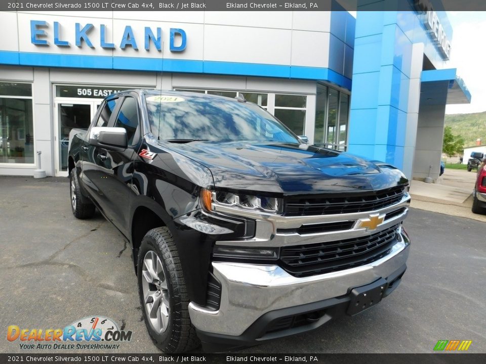 2021 Chevrolet Silverado 1500 LT Crew Cab 4x4 Black / Jet Black Photo #4