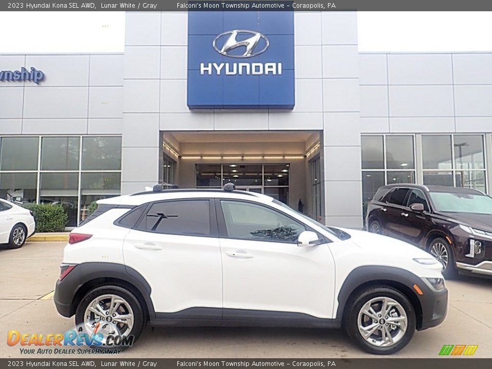 2023 Hyundai Kona SEL AWD Lunar White / Gray Photo #1