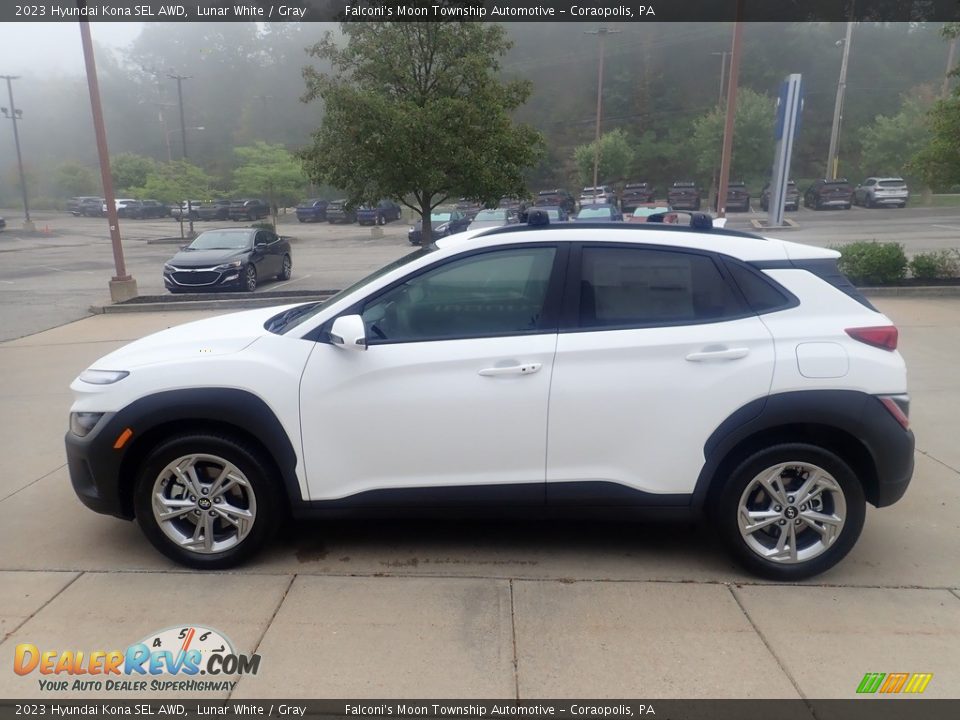 2023 Hyundai Kona SEL AWD Lunar White / Gray Photo #6