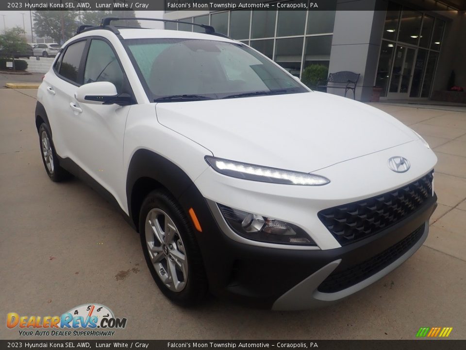 2023 Hyundai Kona SEL AWD Lunar White / Gray Photo #9