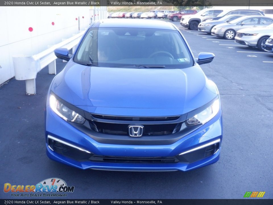 2020 Honda Civic LX Sedan Aegean Blue Metallic / Black Photo #3