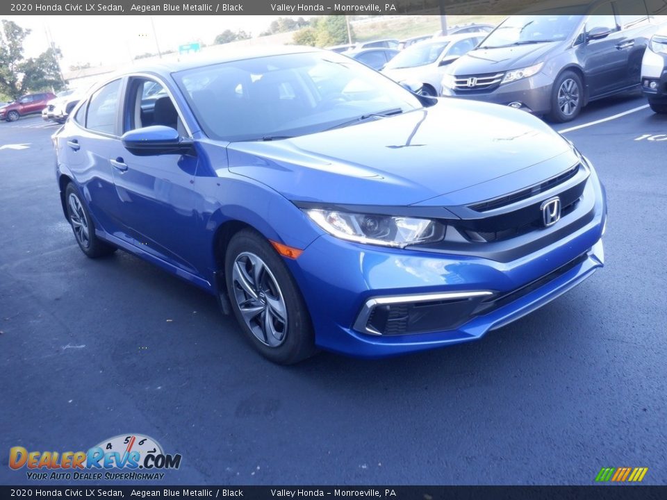 2020 Honda Civic LX Sedan Aegean Blue Metallic / Black Photo #4