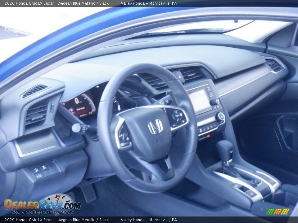 2020 Honda Civic LX Sedan Aegean Blue Metallic / Black Photo #9