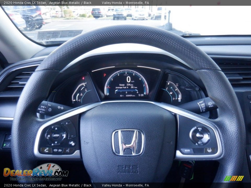 2020 Honda Civic LX Sedan Aegean Blue Metallic / Black Photo #18