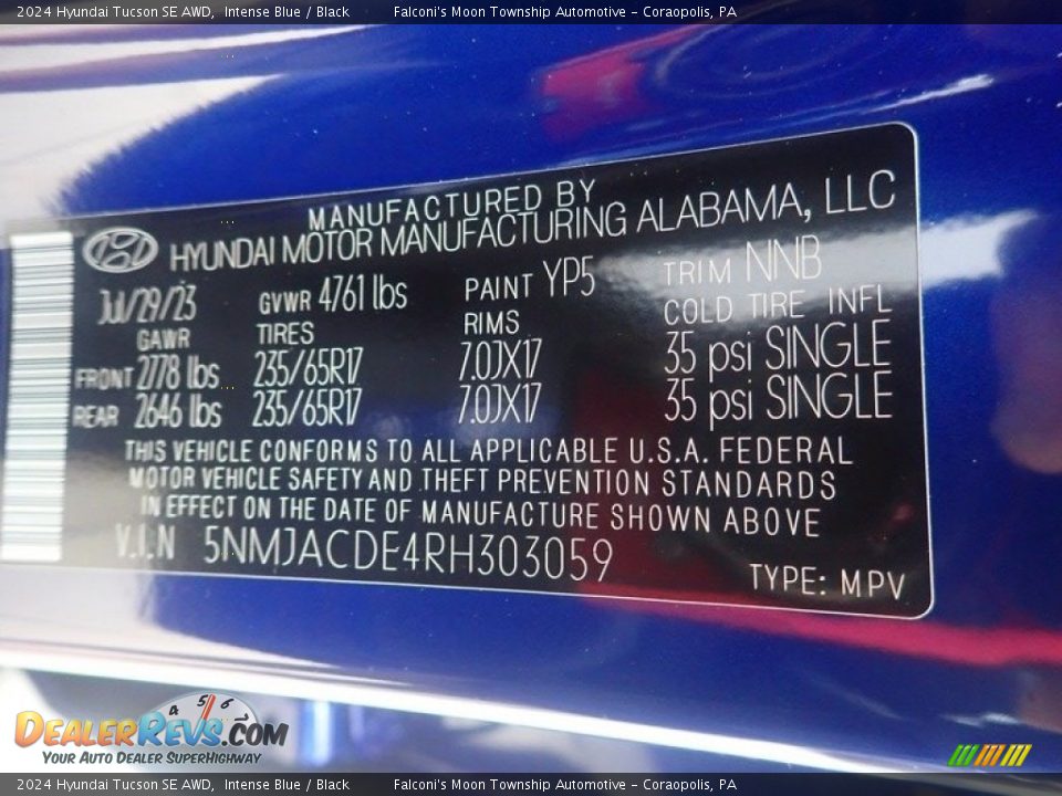 2024 Hyundai Tucson SE AWD Intense Blue / Black Photo #18