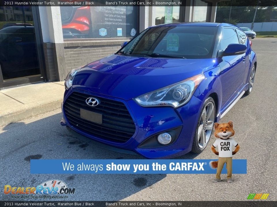 2013 Hyundai Veloster Turbo Marathon Blue / Black Photo #2