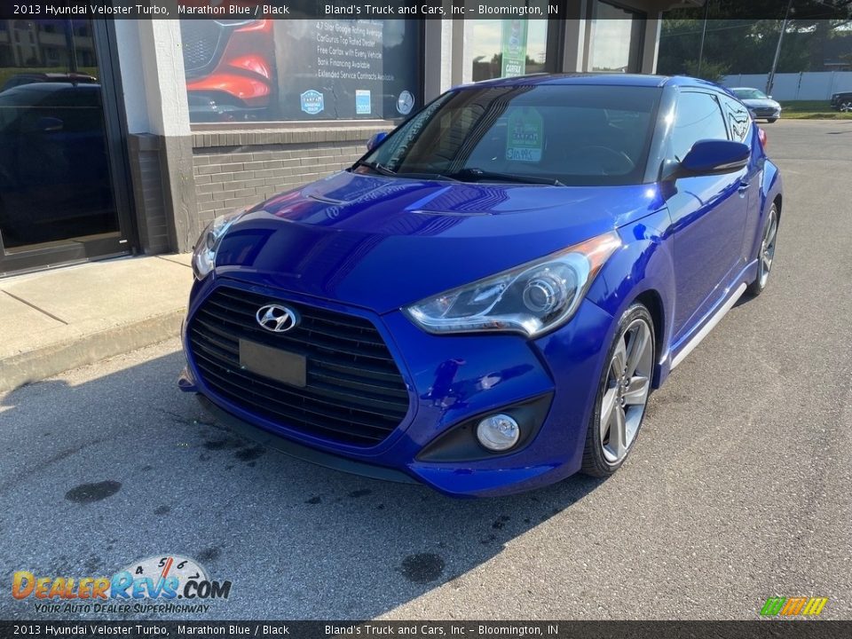 2013 Hyundai Veloster Turbo Marathon Blue / Black Photo #36