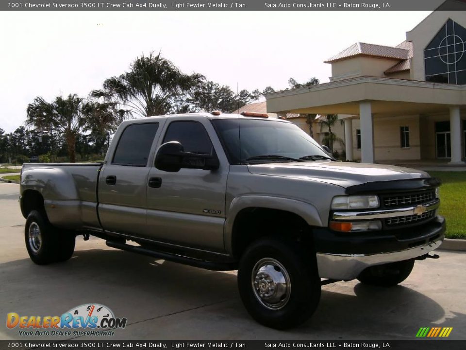 2001 Chevrolet Silverado 3500 LT Crew Cab 4x4 Dually Light Pewter Metallic / Tan Photo #1