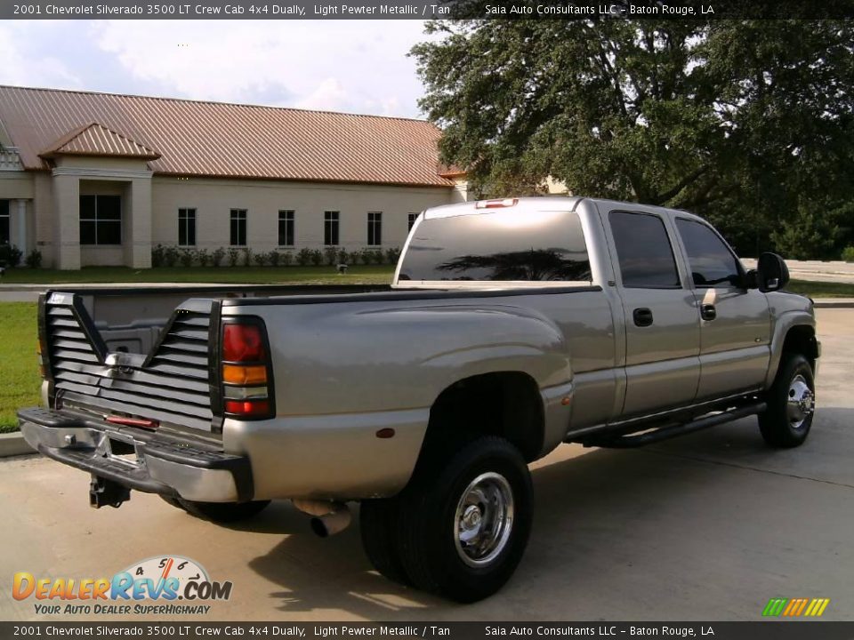 2001 Chevrolet Silverado 3500 LT Crew Cab 4x4 Dually Light Pewter Metallic / Tan Photo #3