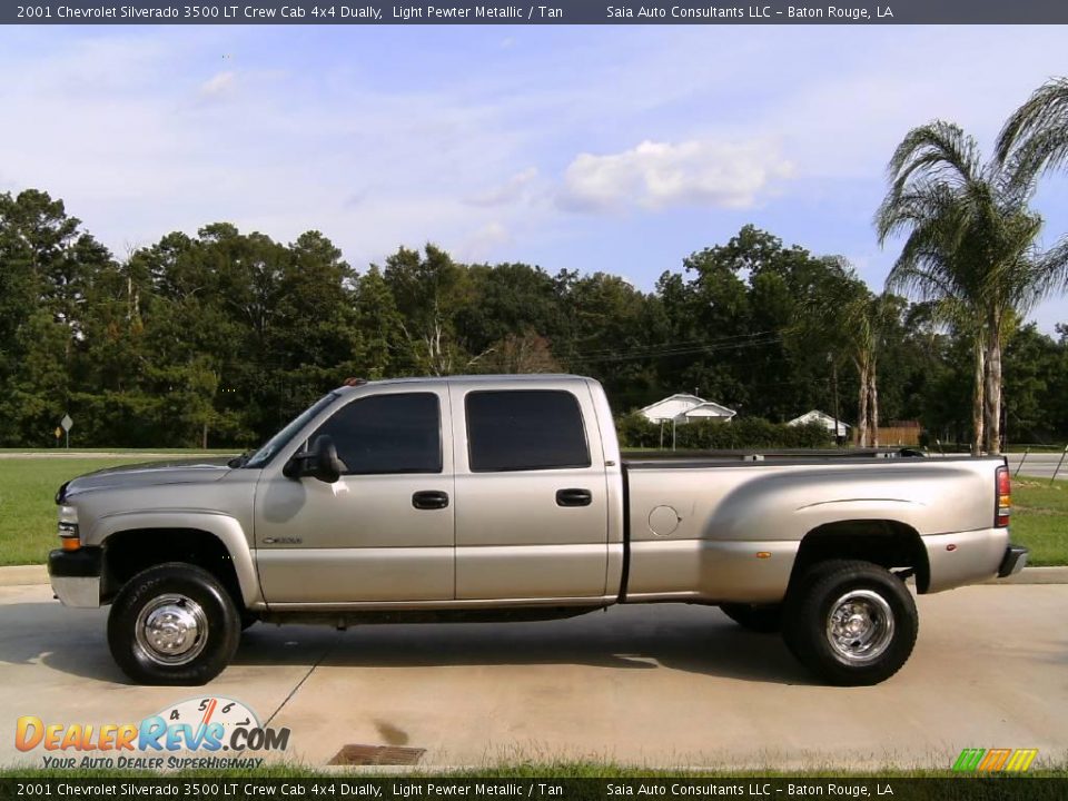 2001 Chevrolet Silverado 3500 LT Crew Cab 4x4 Dually Light Pewter Metallic / Tan Photo #6