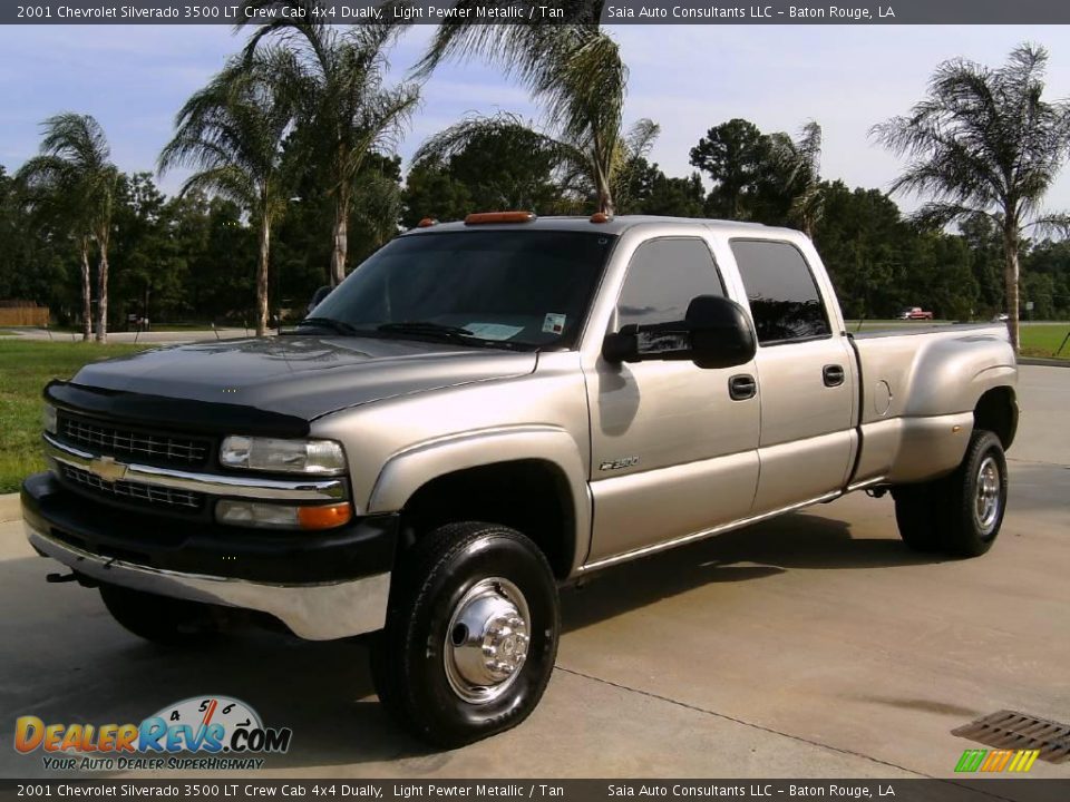 2001 Chevrolet Silverado 3500 LT Crew Cab 4x4 Dually Light Pewter Metallic / Tan Photo #7