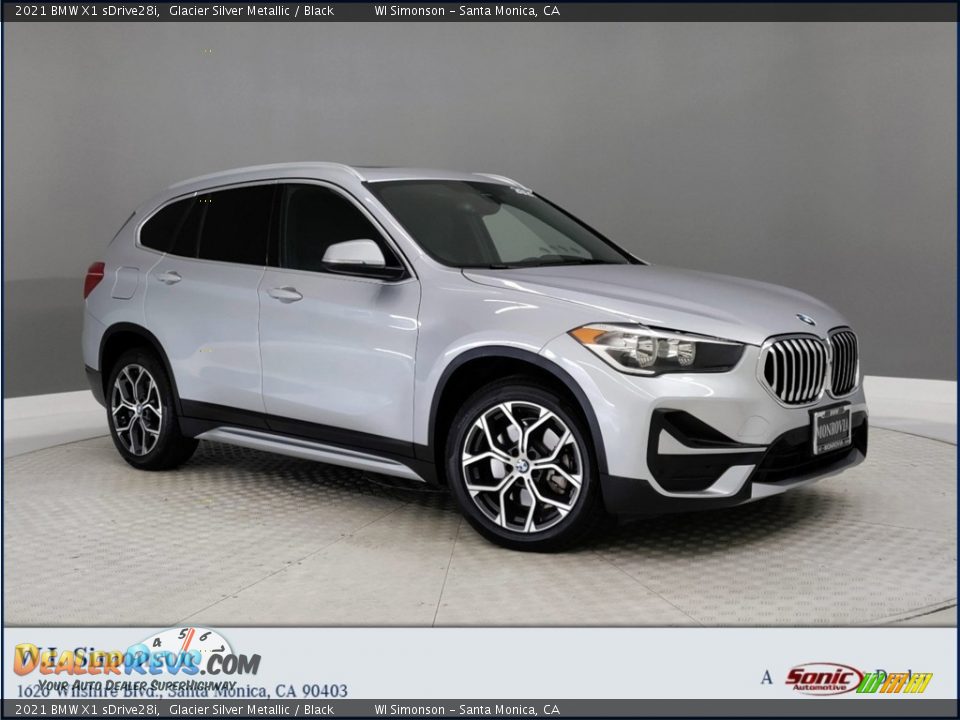 2021 BMW X1 sDrive28i Glacier Silver Metallic / Black Photo #1