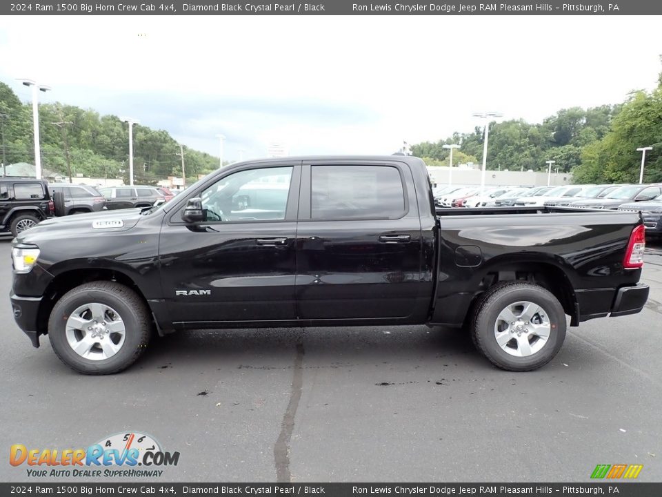 2024 Ram 1500 Big Horn Crew Cab 4x4 Diamond Black Crystal Pearl / Black Photo #2