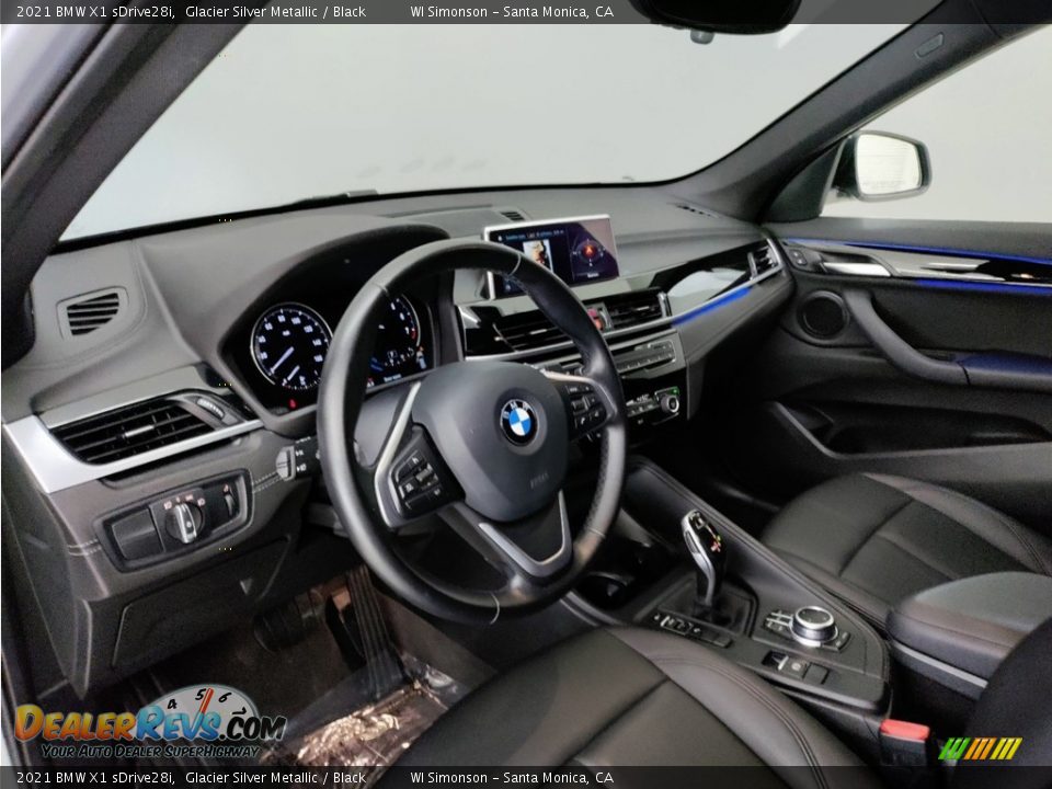 2021 BMW X1 sDrive28i Glacier Silver Metallic / Black Photo #14