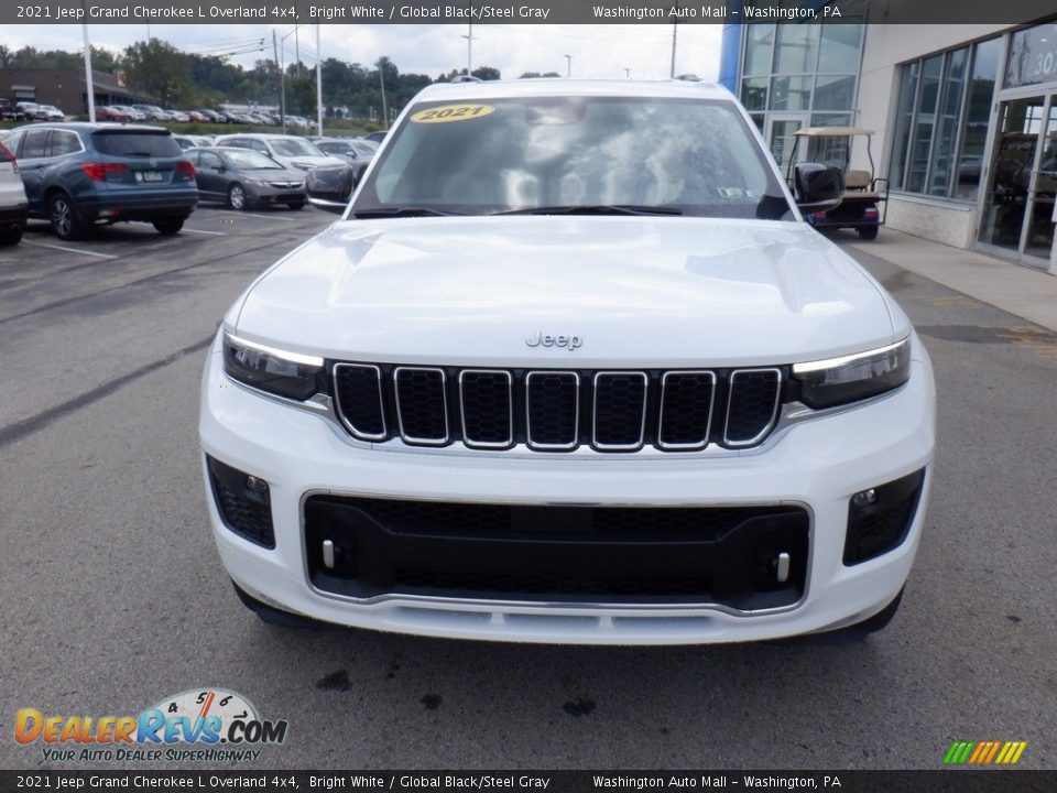 2021 Jeep Grand Cherokee L Overland 4x4 Bright White / Global Black/Steel Gray Photo #14