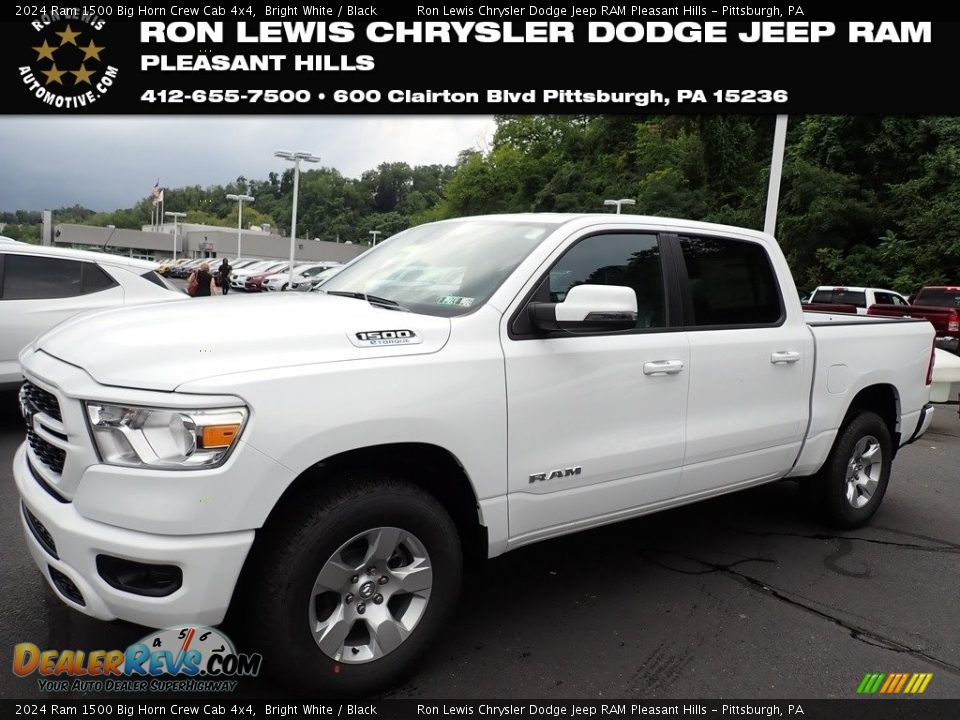 2024 Ram 1500 Big Horn Crew Cab 4x4 Bright White / Black Photo #1