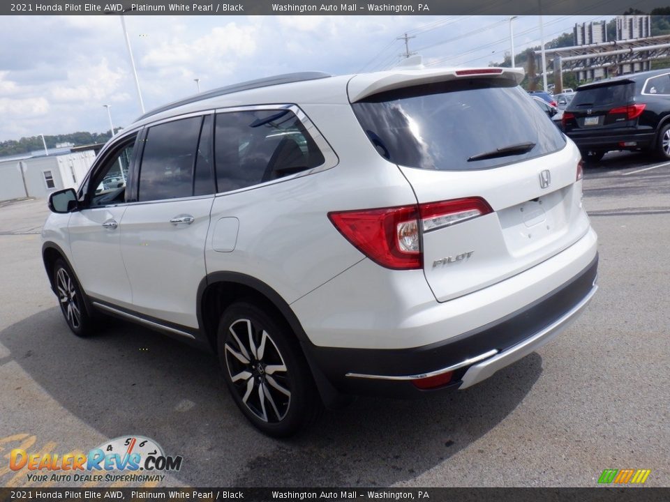 2021 Honda Pilot Elite AWD Platinum White Pearl / Black Photo #21