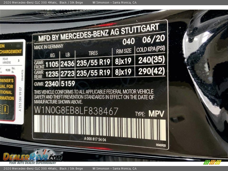 2020 Mercedes-Benz GLC 300 4Matic Black / Silk Beige Photo #33