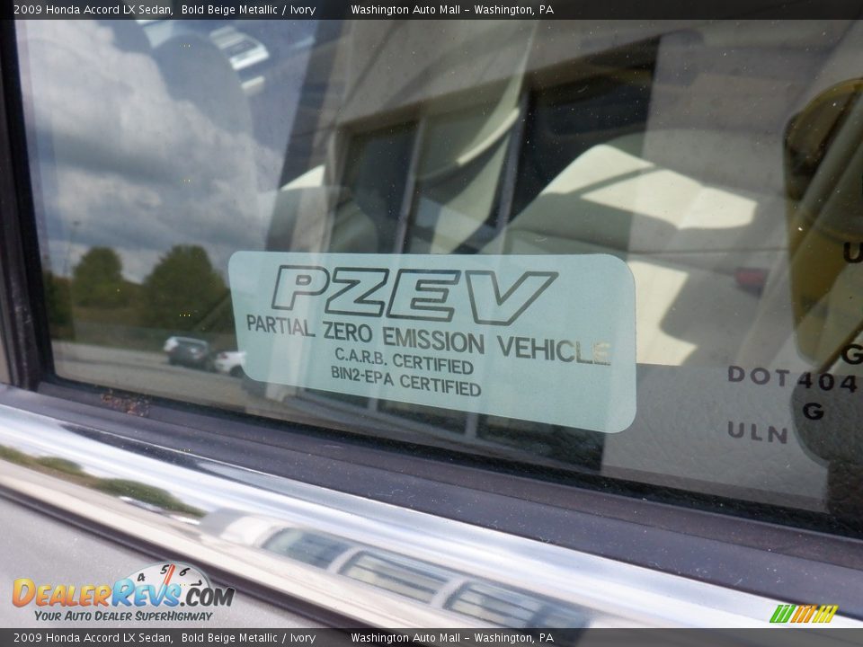 2009 Honda Accord LX Sedan Bold Beige Metallic / Ivory Photo #7