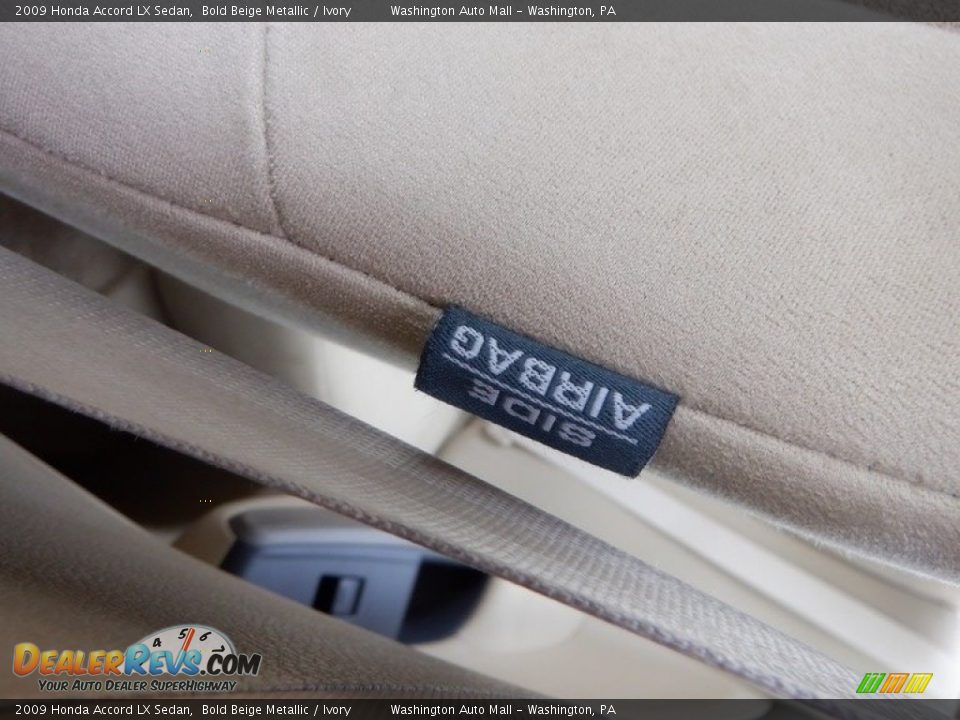 2009 Honda Accord LX Sedan Bold Beige Metallic / Ivory Photo #15