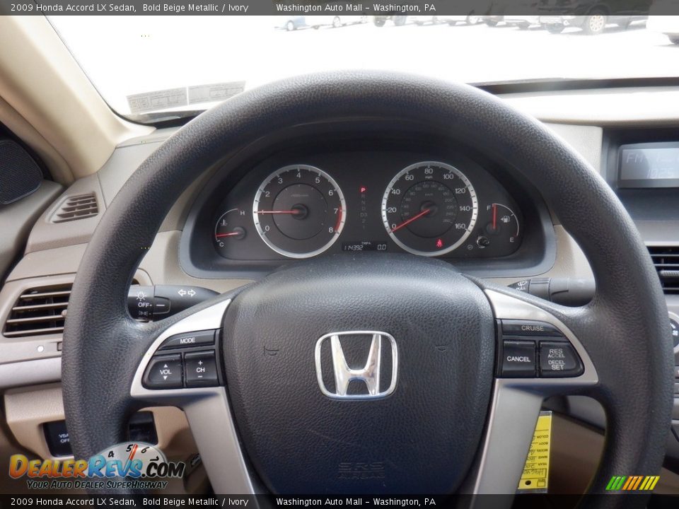 2009 Honda Accord LX Sedan Bold Beige Metallic / Ivory Photo #21