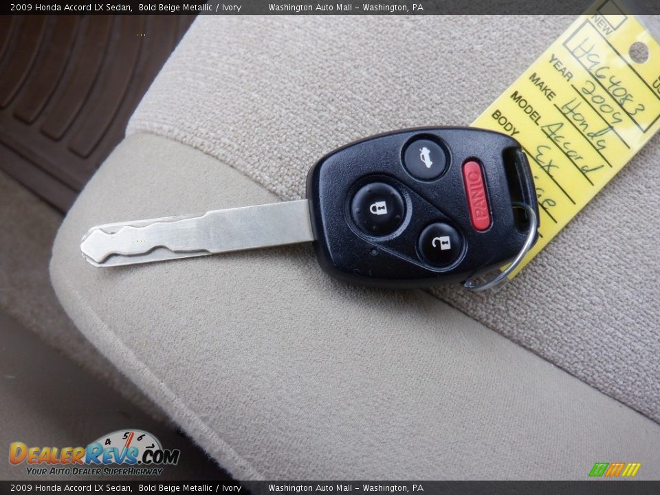 2009 Honda Accord LX Sedan Bold Beige Metallic / Ivory Photo #27