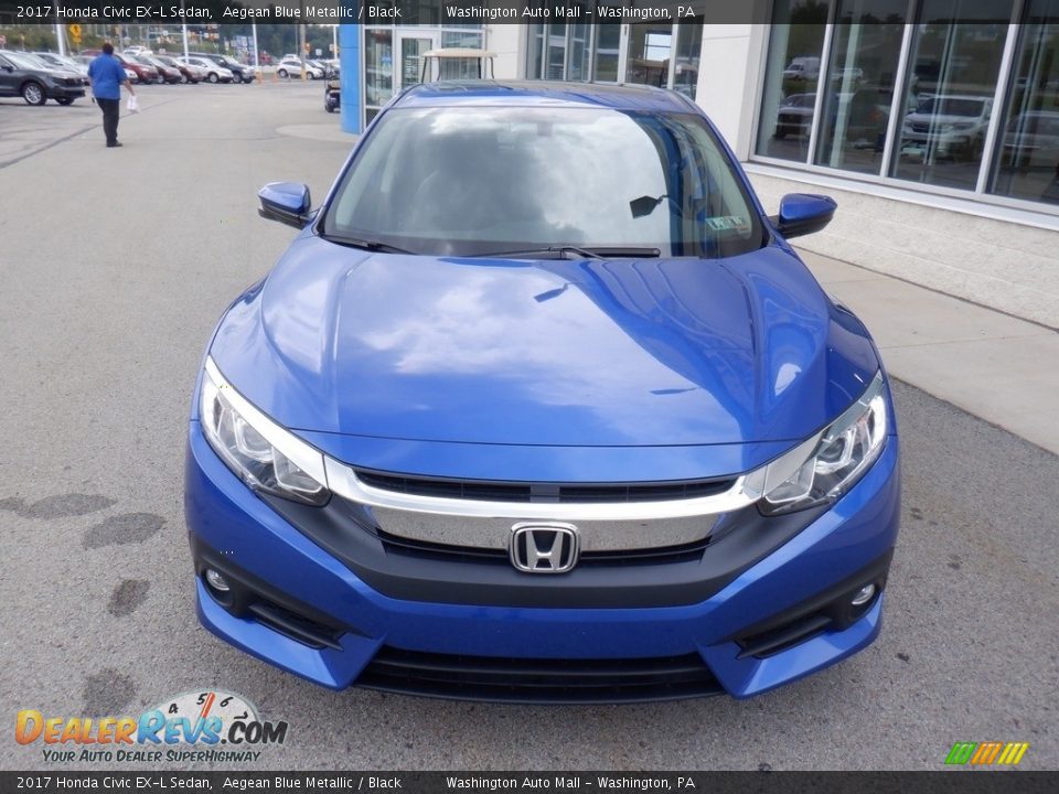 2017 Honda Civic EX-L Sedan Aegean Blue Metallic / Black Photo #11