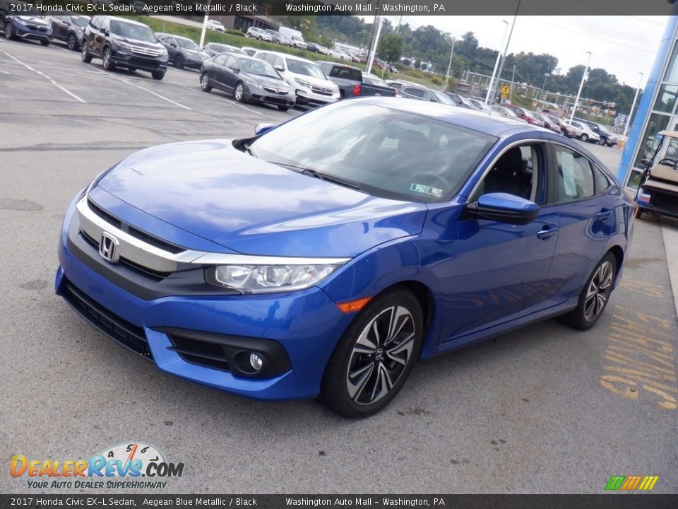 2017 Honda Civic EX-L Sedan Aegean Blue Metallic / Black Photo #12