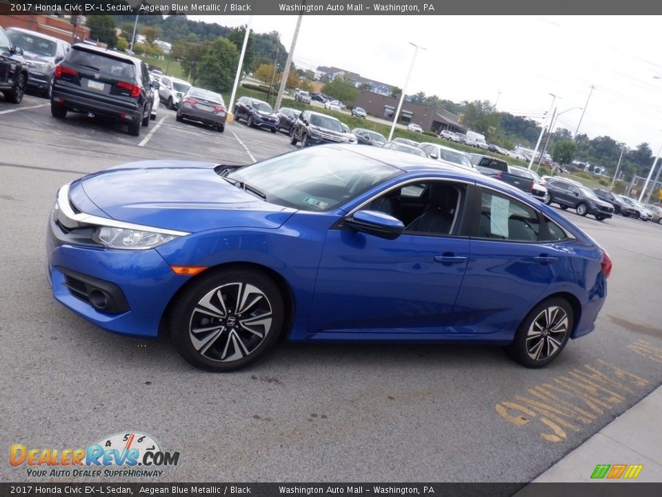 2017 Honda Civic EX-L Sedan Aegean Blue Metallic / Black Photo #13