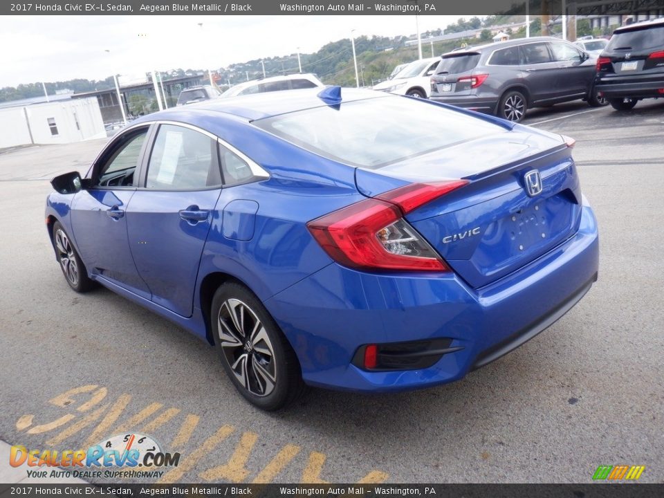 2017 Honda Civic EX-L Sedan Aegean Blue Metallic / Black Photo #14