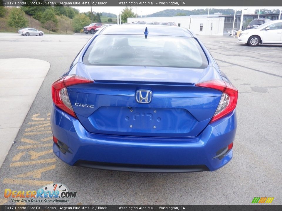 2017 Honda Civic EX-L Sedan Aegean Blue Metallic / Black Photo #15