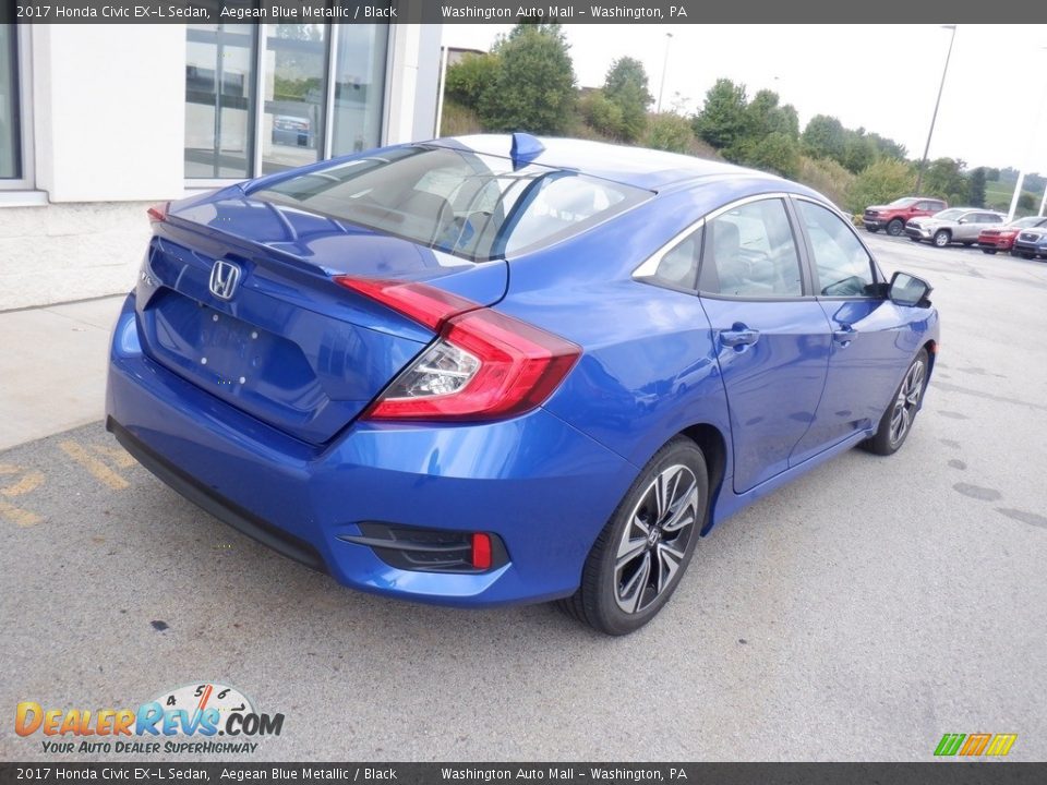 2017 Honda Civic EX-L Sedan Aegean Blue Metallic / Black Photo #16