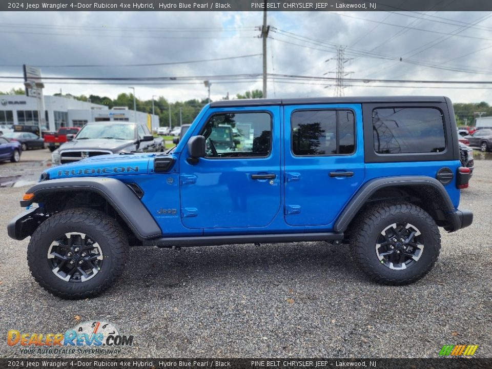 2024 Jeep Wrangler 4-Door Rubicon 4xe Hybrid Hydro Blue Pearl / Black Photo #3