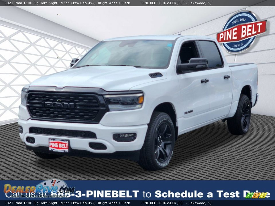 2023 Ram 1500 Big Horn Night Edition Crew Cab 4x4 Bright White / Black Photo #1