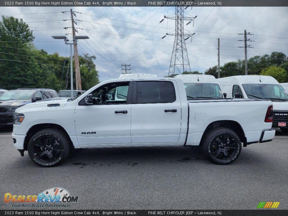 2023 Ram 1500 Big Horn Night Edition Crew Cab 4x4 Bright White / Black Photo #3