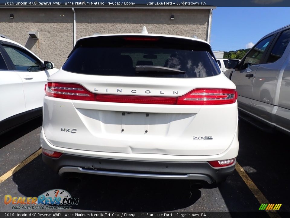 2016 Lincoln MKC Reserve AWD White Platinum Metallic Tri-Coat / Ebony Photo #4