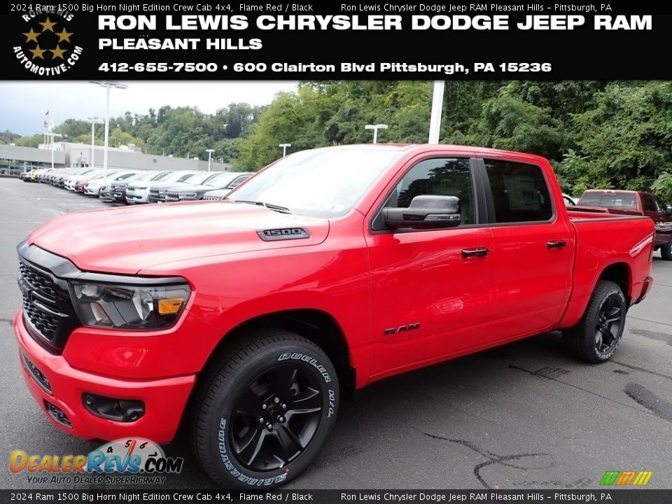 2024 Ram 1500 Big Horn Night Edition Crew Cab 4x4 Flame Red / Black Photo #1