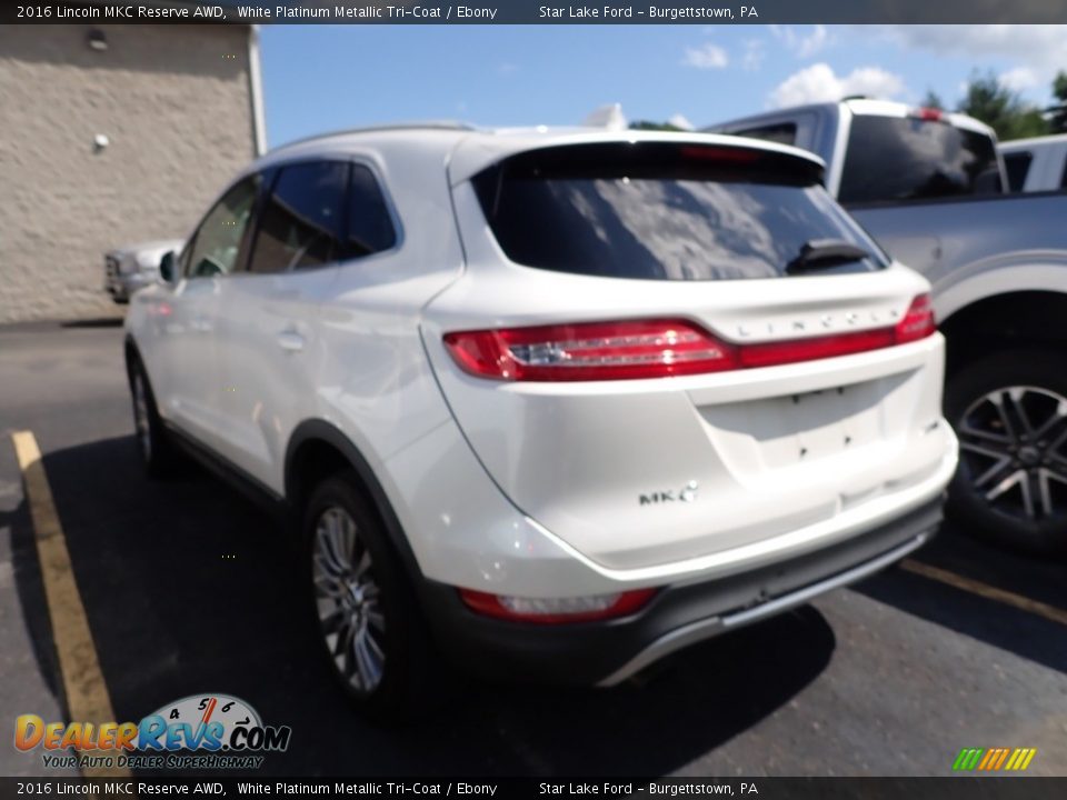 2016 Lincoln MKC Reserve AWD White Platinum Metallic Tri-Coat / Ebony Photo #5